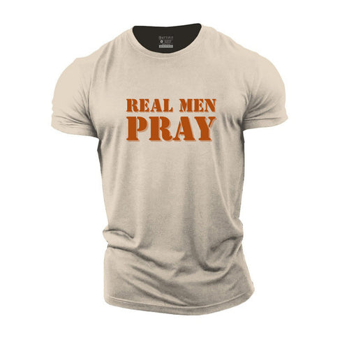 Men's Real Men Pray Cotton T-Shirt